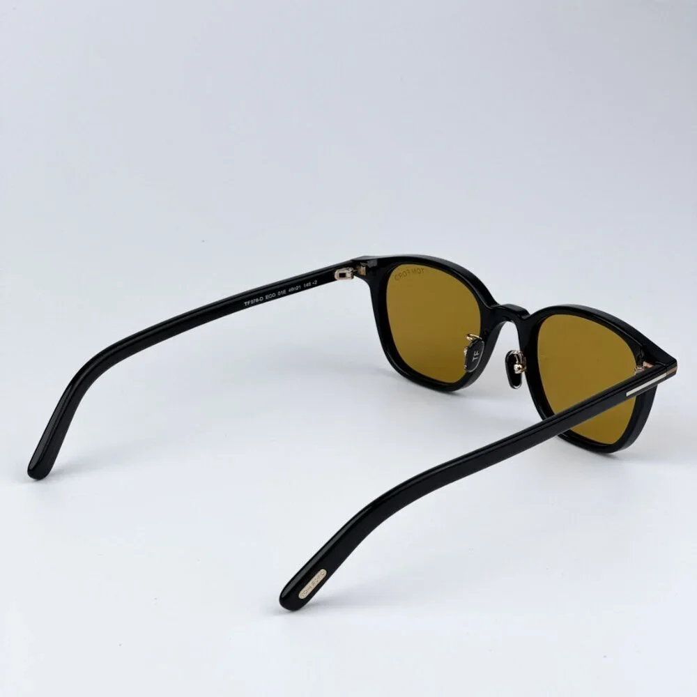 Tom Ford FT0978-D/S Eco 01E BRAND NEW Sunglasses Black Light Brown Square Unisex